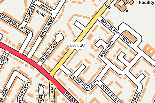 L36 0UU map - OS OpenMap – Local (Ordnance Survey)