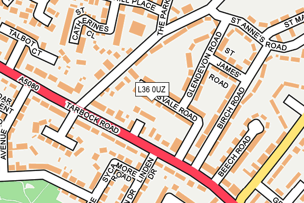 L36 0UZ map - OS OpenMap – Local (Ordnance Survey)