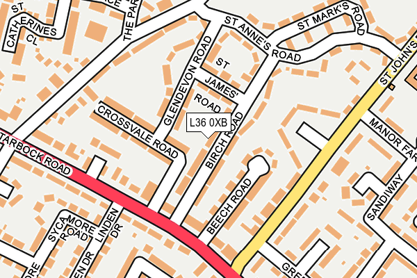 L36 0XB map - OS OpenMap – Local (Ordnance Survey)