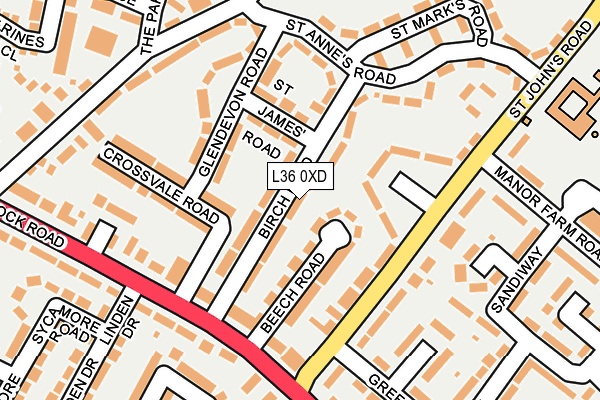 L36 0XD map - OS OpenMap – Local (Ordnance Survey)