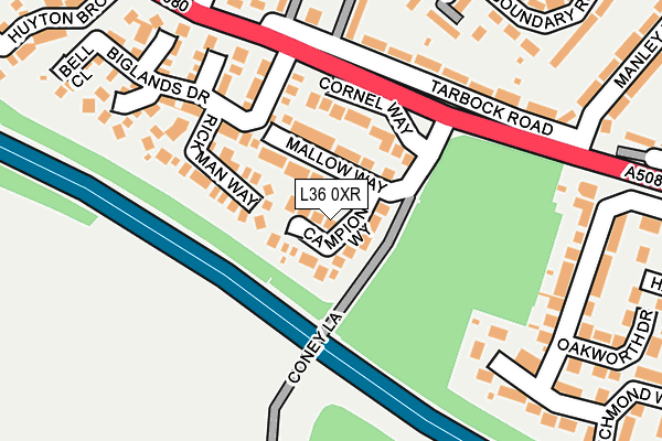 L36 0XR map - OS OpenMap – Local (Ordnance Survey)