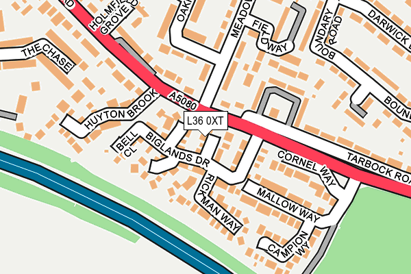 L36 0XT map - OS OpenMap – Local (Ordnance Survey)