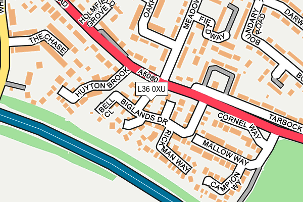 L36 0XU map - OS OpenMap – Local (Ordnance Survey)
