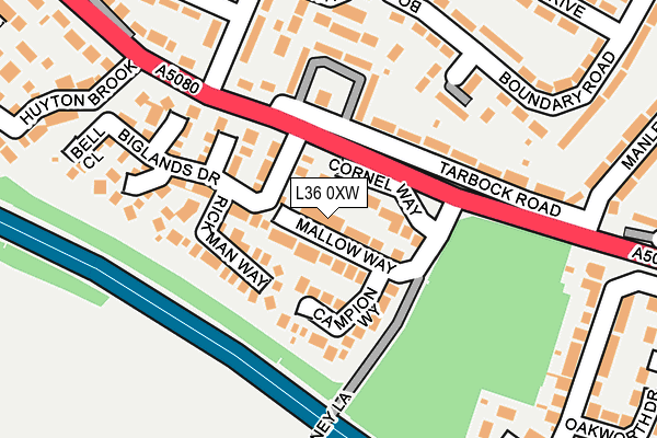 L36 0XW map - OS OpenMap – Local (Ordnance Survey)