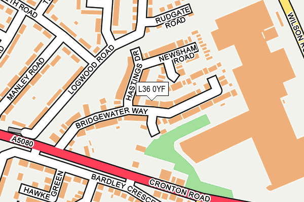 L36 0YF map - OS OpenMap – Local (Ordnance Survey)