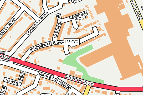 L36 0YG map - OS OpenMap – Local (Ordnance Survey)