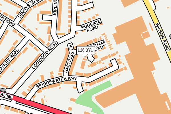 L36 0YL map - OS OpenMap – Local (Ordnance Survey)