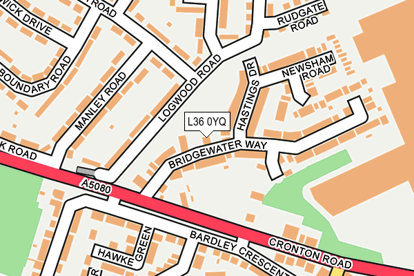 L36 0YQ map - OS OpenMap – Local (Ordnance Survey)