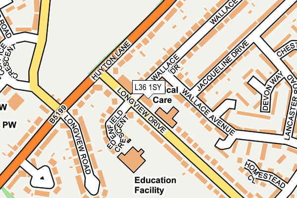 L36 1SY map - OS OpenMap – Local (Ordnance Survey)