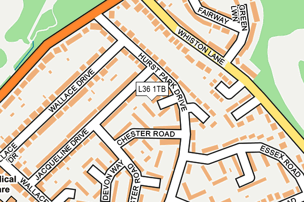 L36 1TB map - OS OpenMap – Local (Ordnance Survey)