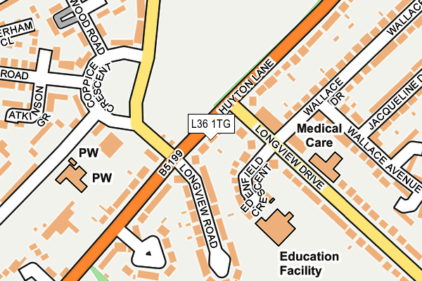 L36 1TG map - OS OpenMap – Local (Ordnance Survey)