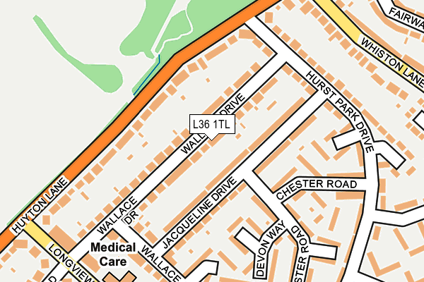 L36 1TL map - OS OpenMap – Local (Ordnance Survey)