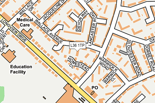 L36 1TP map - OS OpenMap – Local (Ordnance Survey)