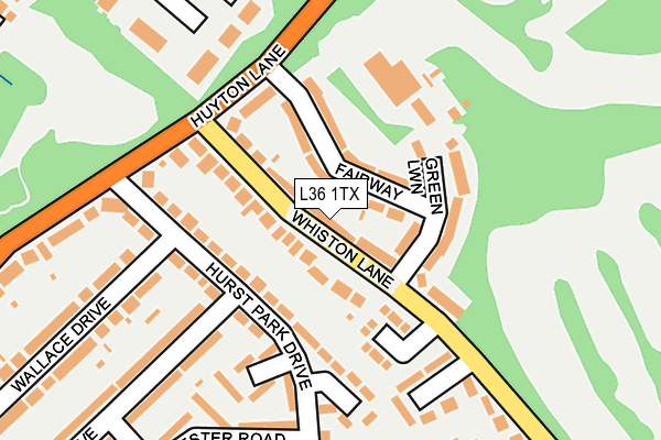 L36 1TX map - OS OpenMap – Local (Ordnance Survey)