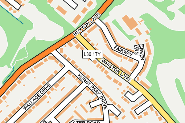 L36 1TY map - OS OpenMap – Local (Ordnance Survey)