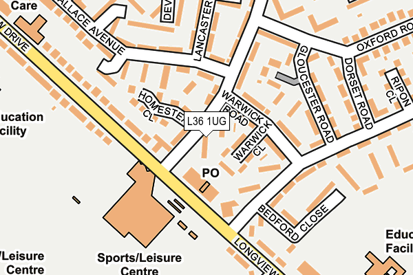 L36 1UG map - OS OpenMap – Local (Ordnance Survey)