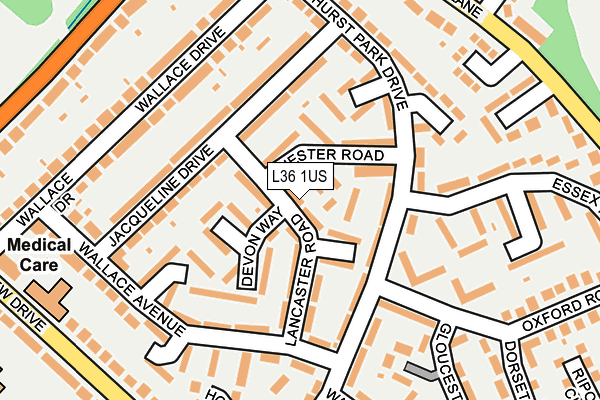 L36 1US map - OS OpenMap – Local (Ordnance Survey)