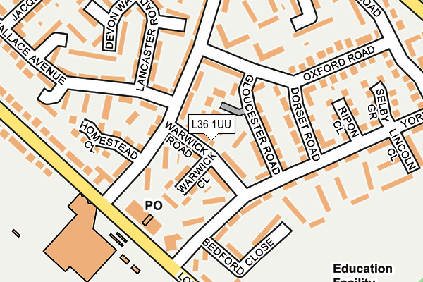 L36 1UU map - OS OpenMap – Local (Ordnance Survey)