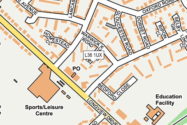 L36 1UX map - OS OpenMap – Local (Ordnance Survey)