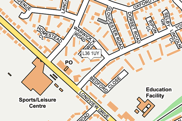 L36 1UY map - OS OpenMap – Local (Ordnance Survey)
