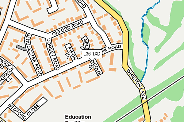 L36 1XD map - OS OpenMap – Local (Ordnance Survey)