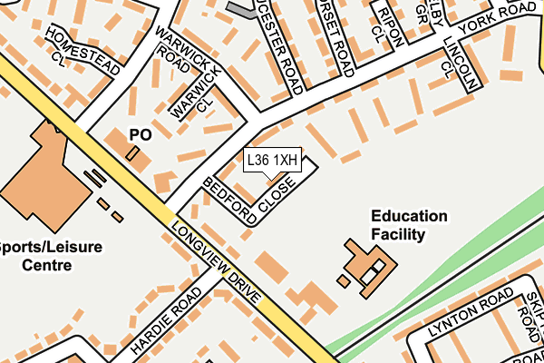 L36 1XH map - OS OpenMap – Local (Ordnance Survey)