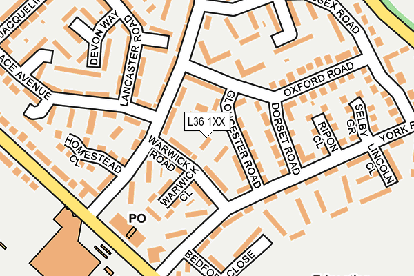 L36 1XX map - OS OpenMap – Local (Ordnance Survey)