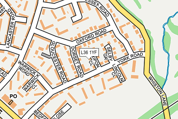 L36 1YF map - OS OpenMap – Local (Ordnance Survey)