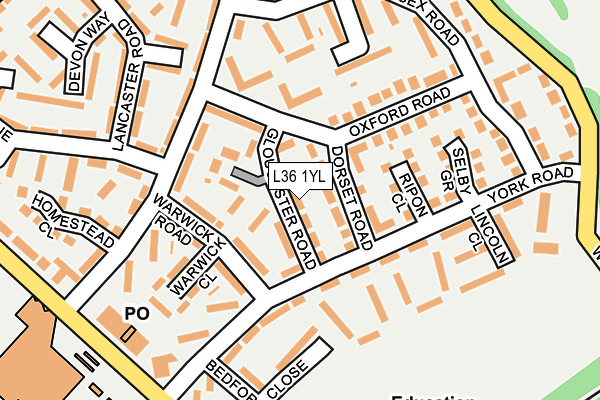 L36 1YL map - OS OpenMap – Local (Ordnance Survey)