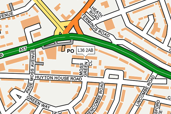 L36 2AB map - OS OpenMap – Local (Ordnance Survey)
