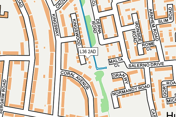 L36 2AD map - OS OpenMap – Local (Ordnance Survey)