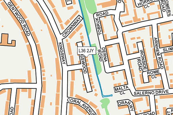 L36 2JY map - OS OpenMap – Local (Ordnance Survey)