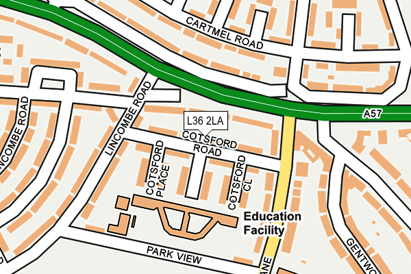 L36 2LA map - OS OpenMap – Local (Ordnance Survey)