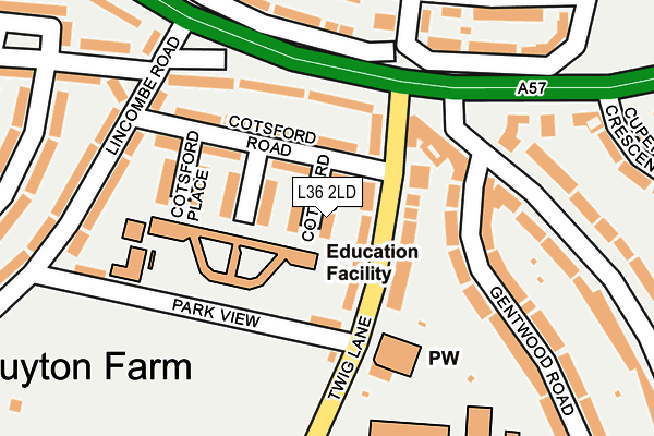 L36 2LD map - OS OpenMap – Local (Ordnance Survey)