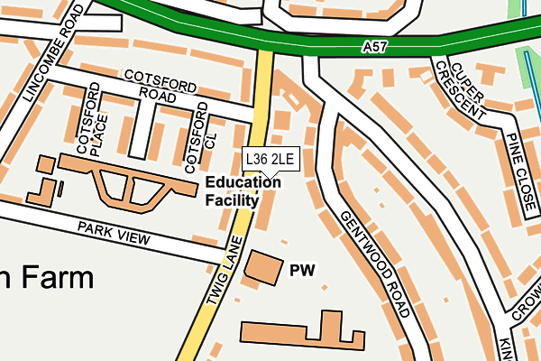 L36 2LE map - OS OpenMap – Local (Ordnance Survey)