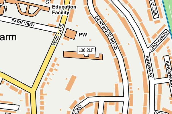 L36 2LF map - OS OpenMap – Local (Ordnance Survey)