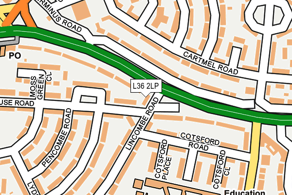 L36 2LP map - OS OpenMap – Local (Ordnance Survey)