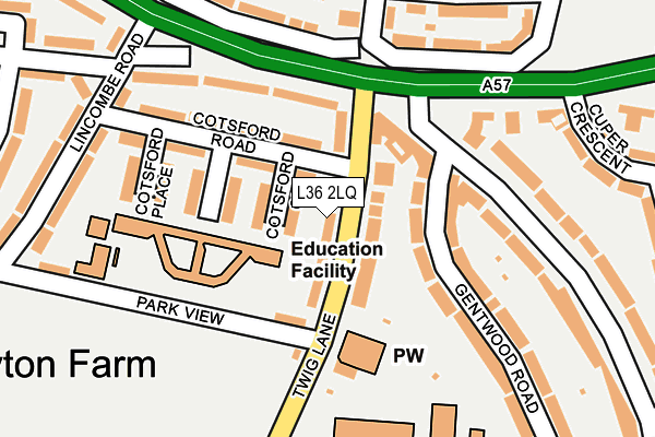 L36 2LQ map - OS OpenMap – Local (Ordnance Survey)