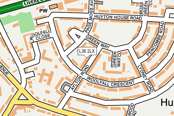 L36 2LX map - OS OpenMap – Local (Ordnance Survey)