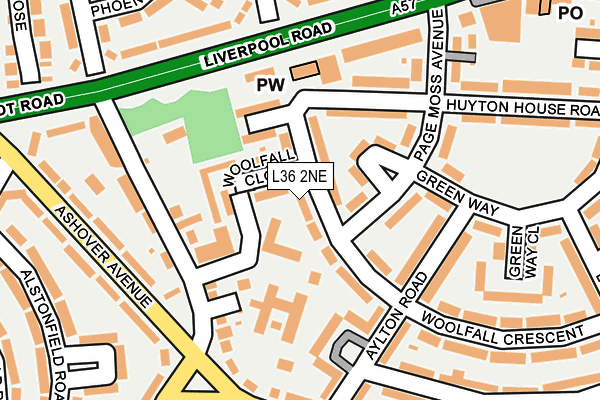 L36 2NE map - OS OpenMap – Local (Ordnance Survey)