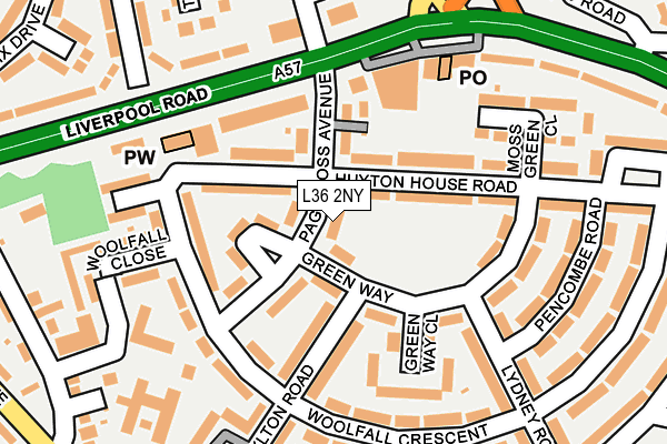 L36 2NY map - OS OpenMap – Local (Ordnance Survey)