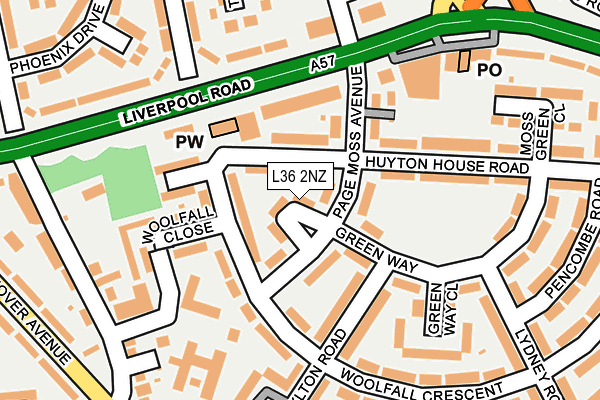 L36 2NZ map - OS OpenMap – Local (Ordnance Survey)