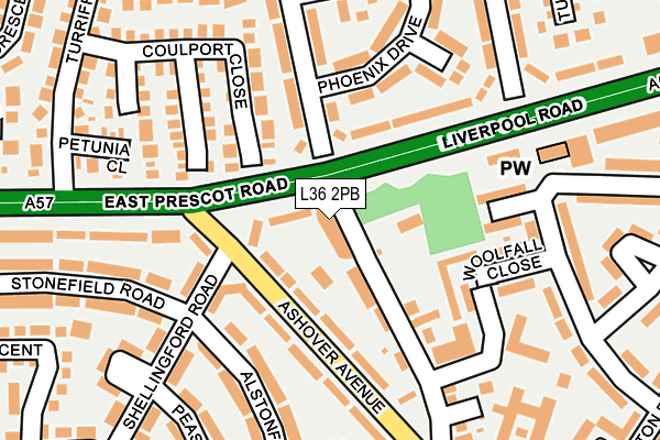 L36 2PB map - OS OpenMap – Local (Ordnance Survey)