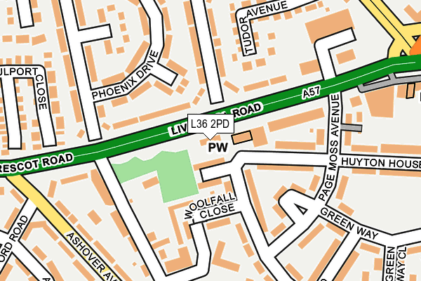 L36 2PD map - OS OpenMap – Local (Ordnance Survey)