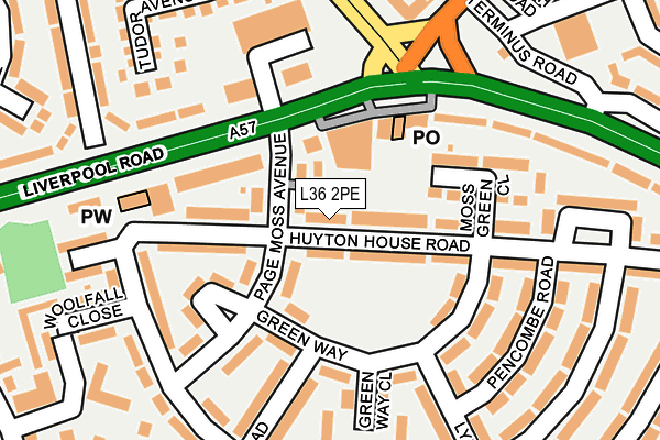 L36 2PE map - OS OpenMap – Local (Ordnance Survey)