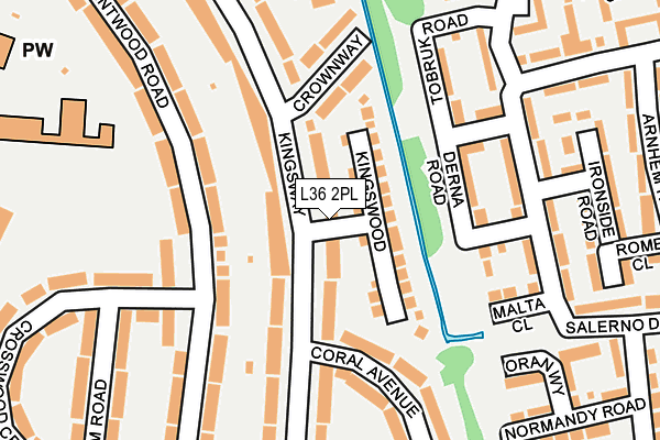 L36 2PL map - OS OpenMap – Local (Ordnance Survey)