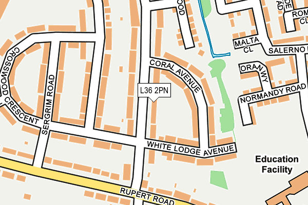 L36 2PN map - OS OpenMap – Local (Ordnance Survey)
