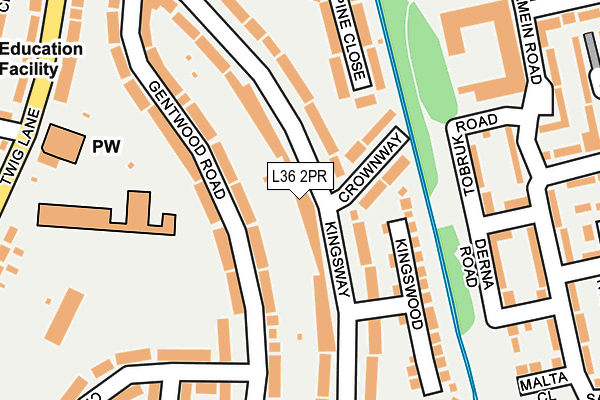 L36 2PR map - OS OpenMap – Local (Ordnance Survey)