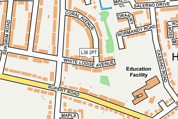 L36 2PT map - OS OpenMap – Local (Ordnance Survey)