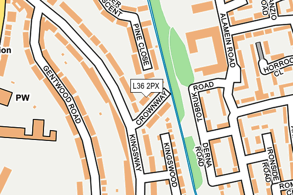 L36 2PX map - OS OpenMap – Local (Ordnance Survey)